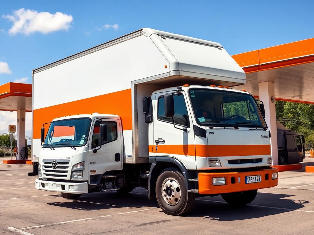 U-Haul truck at station